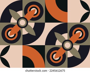 Colored seamless geometric pattern coffee cup design, abstract  background, vector shape illustration.  Poster, banner, sticker, print for t-shirt.
