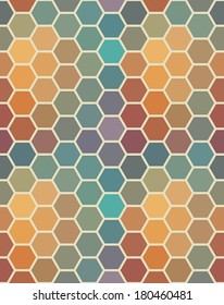 Colored seamless hexagon texture. Geometric pattern. Can be used for wallpaper, backdrop, surface textures.