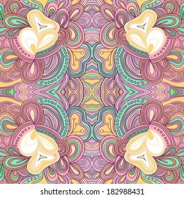 Colored seamless lined pattern in watercolor style.