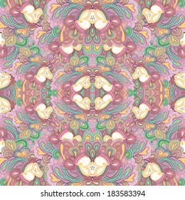 Colored seamless lined pattern in watercolor style.