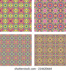 Colored seamless mosaic background set - vector version