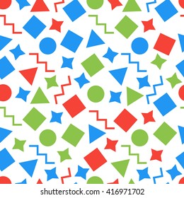 Colored seamless pattern. Abstract vintage background. Vector illustration