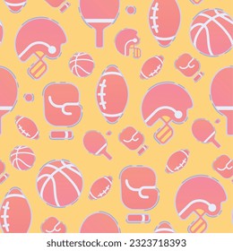 Colored seamless pattern background with sport icons Vector illustration