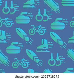 Colored seamless pattern background with sport icons Vector illustration