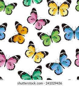 colored seamless pattern butterfly