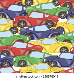 colored seamless pattern cars 