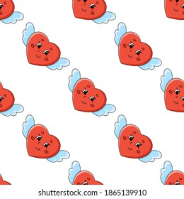 Colored seamless pattern. Cartoon style. Hand drawn. Vector illustration isolated on white background.