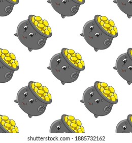 Colored seamless pattern. Cartoon style. Hand drawn. Vector illustration isolated on white background. For walpaper, poster, banner.