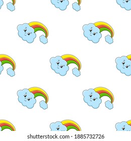 Colored seamless pattern. Cartoon style. Hand drawn. Vector illustration isolated on white background. For walpaper, poster, banner.