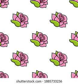 Colored seamless pattern. Cartoon style. Hand drawn. Vector illustration isolated on white background. For walpaper, poster, banner.