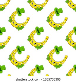 Colored seamless pattern. Cartoon style. Hand drawn. Vector illustration isolated on white background. For walpaper, poster, banner.