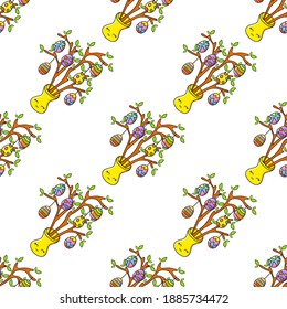 Colored seamless pattern. Cartoon style. Hand drawn. Vector illustration isolated on white background. For walpaper, poster, banner.