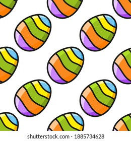 Colored seamless pattern. Cartoon style. Hand drawn. Vector illustration isolated on white background. For walpaper, poster, banner.
