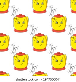 Colored seamless pattern. Cartoon style. Hand drawn. Vector illustration isolated on white background. For walpaper, poster, banner.