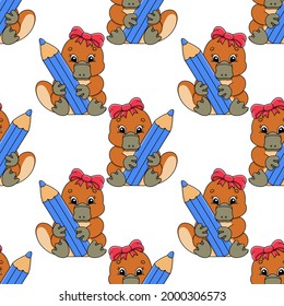 Colored seamless pattern. Cartoon style. Hand drawn. Vector illustration isolated on white background. For walpaper, poster, banner.