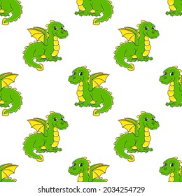 Colored seamless pattern. Cartoon style. Hand drawn. Vector illustration isolated on white background. For walpaper, poster, banner.