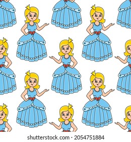 Colored seamless pattern. Cartoon style. Hand drawn. Vector illustration isolated on white background. For walpaper, poster, banner.