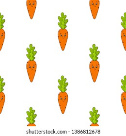 Colored seamless pattern with cute cartoon character. Simple flat vector illustration isolated on white background. Design wallpaper, fabric, wrapping paper, covers, websites.
