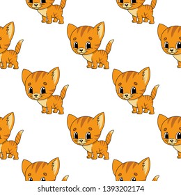 Colored seamless pattern with cute cartoon character. Simple flat vector illustration isolated on white background. Design wallpaper, fabric, wrapping paper, covers, websites.