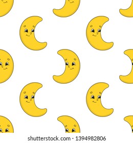 Colored seamless pattern with cute cartoon character. Simple flat vector illustration isolated on white background. Design wallpaper, fabric, wrapping paper, covers, websites.