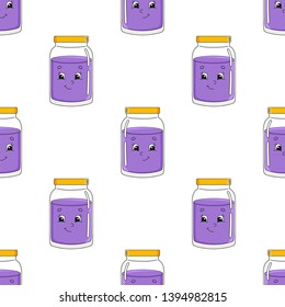 Colored seamless pattern with cute cartoon character. Simple flat vector illustration isolated on white background. Design wallpaper, fabric, wrapping paper, covers, websites.