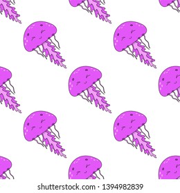 Colored seamless pattern with cute cartoon character. Simple flat vector illustration isolated on white background. Design wallpaper, fabric, wrapping paper, covers, websites.