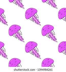 Colored seamless pattern with cute cartoon character. Simple flat vector illustration isolated on white background. Design wallpaper, fabric, wrapping paper, covers, websites.