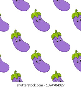 Colored seamless pattern with cute cartoon character. Simple flat vector illustration isolated on white background. Design wallpaper, fabric, wrapping paper, covers, websites.