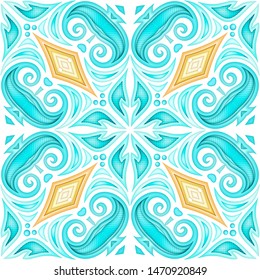 Colored Seamless Pattern with Floral Ethnic Motifs. Endless Texture with Abstract Design Elements. Indian, Turkish, Batik, Paisley Garden Style. Realistic Complex Ornament. Vector 3d Illustration