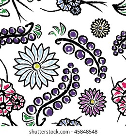 colored seamless pattern with flowers