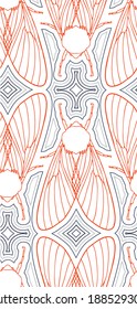 Colored seamless pattern with insects and geometric patterns