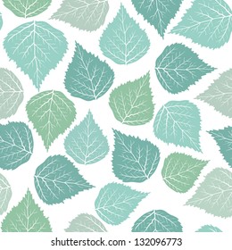 Colored seamless pattern with leaf in blue