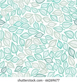 Colored seamless pattern with leaf in blue