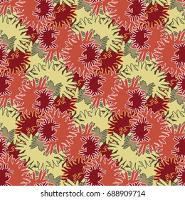 colored seamless pattern with leaves for texture or background.