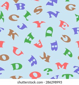 Colored seamless pattern with letters of the alphabet.