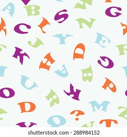 Colored seamless pattern with letters of the alphabet.