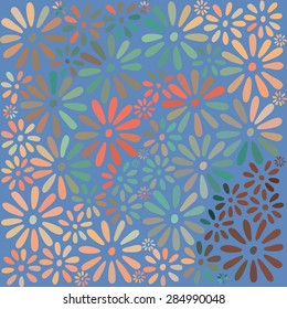 Colored seamless pattern on the theme of flowers