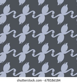 Colored seamless pattern with pairs of loving birds swan.