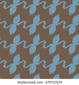Colored seamless pattern with pairs of loving birds swan.