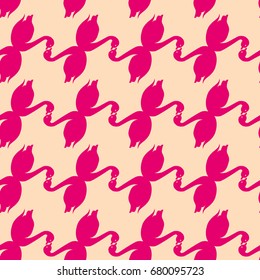 Colored seamless pattern with pairs of loving birds swan.