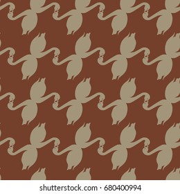 Colored seamless pattern with pairs of loving birds swan.