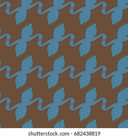 Colored seamless pattern with pairs of loving birds swan.