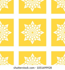 Colored seamless pattern of silhouettes of abstract flowers. Simple flat vector illustration. For the design of paper wallpaper, fabric, wrapping paper, covers, web sites.