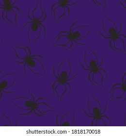 Colored seamless pattern with spider for halloween october party. Design of banner, poster or postcard