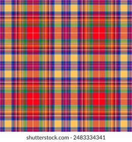 Colored seamless Plaid Tartan pattern for fabric design of wallpaper background,EPS 10.