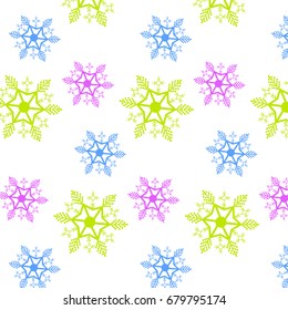 Colored seamless snowflakes