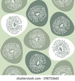 Colored seamless texture dandelion in a circle