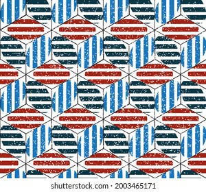 Colored seamless texture with ellipse and cube. Seamless vector illustration eps 10.