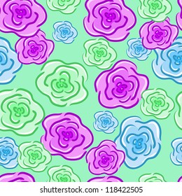 Colored seamless texture with flowers