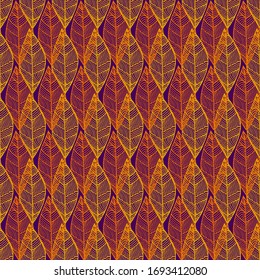colored seamless vector pattern background with leaves 